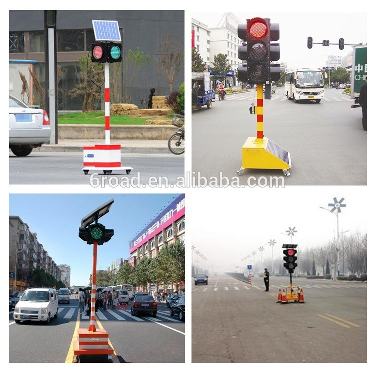 Solar Mobile Four-Sides Arrow Direction Red Green Color Traffic Light