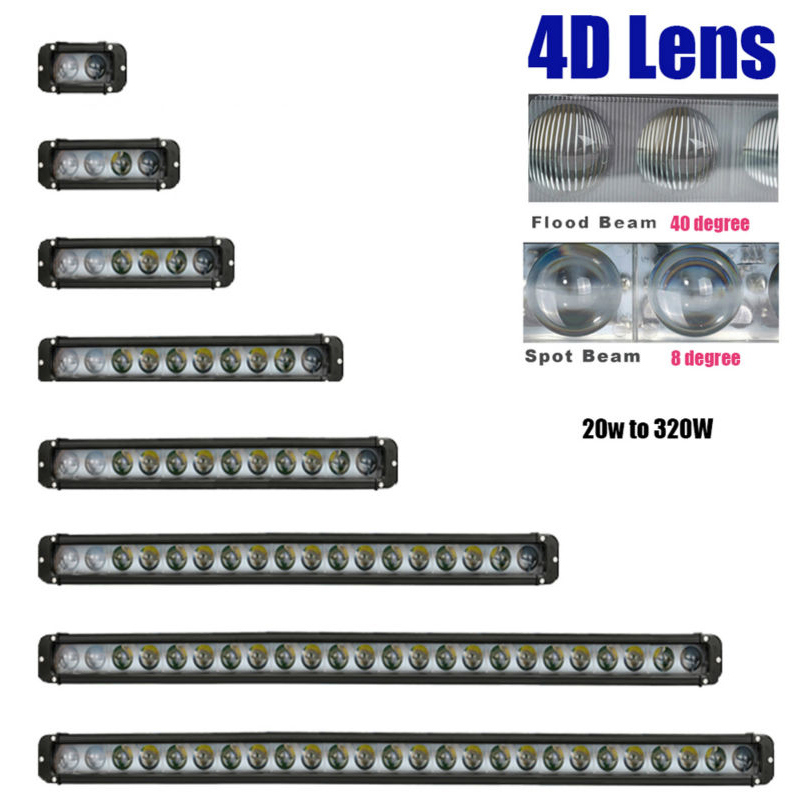4D Lens 100W LED Single Light Bar with Ce RoHS