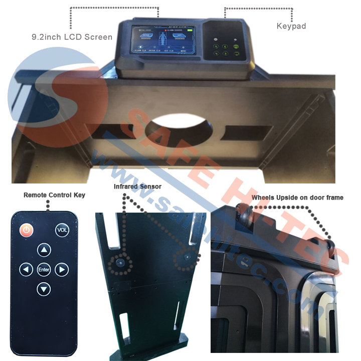 Pass Through Portable Door Frame Walk-through Metal Detector Gate with 6/12/18 Zones SA300F