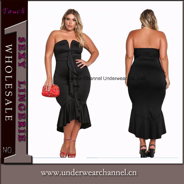 Plus Size Sexy Women Party Mini Cocktail Dress (TBLSN179)