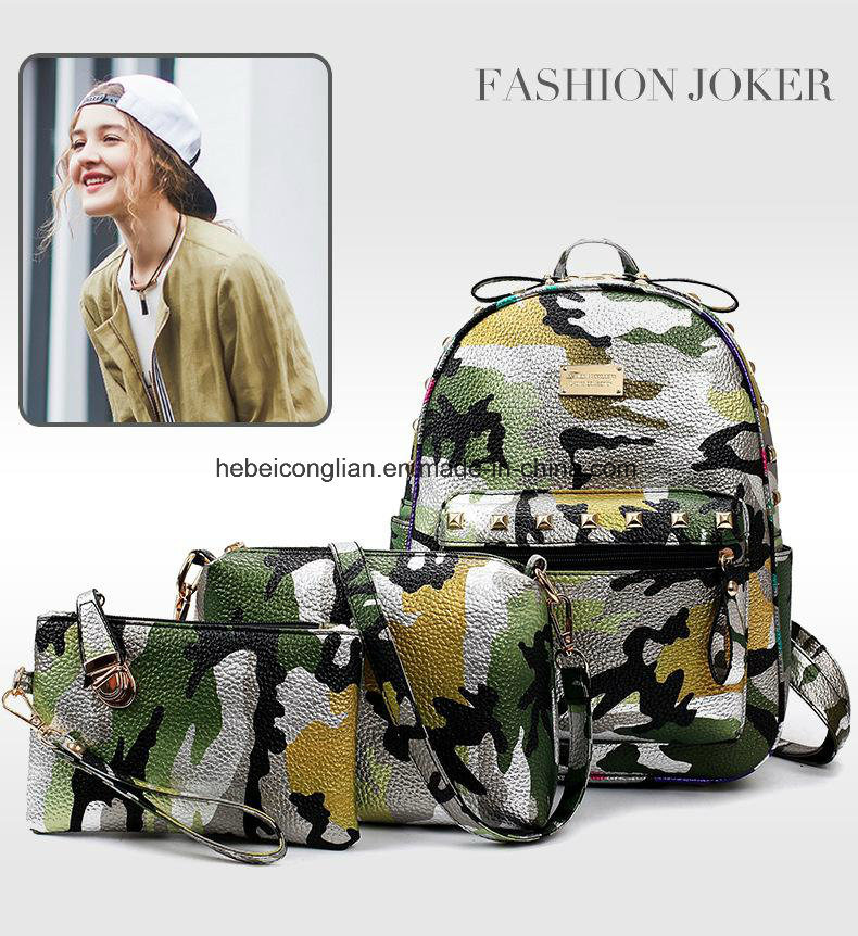 Leisure Fashion Printing-Camouflage Oxford Cloth Women Travel Satchel Briefcase Backpack