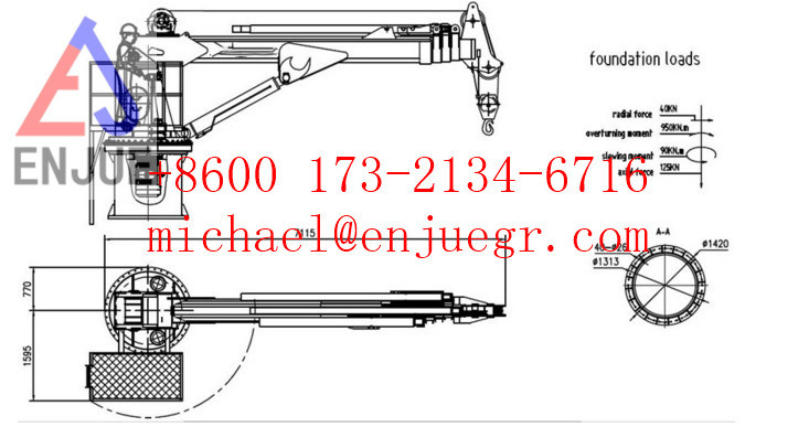 Fully Automatic Knuckle-Boom Telescopic Hydraulic Marine Deck Crane