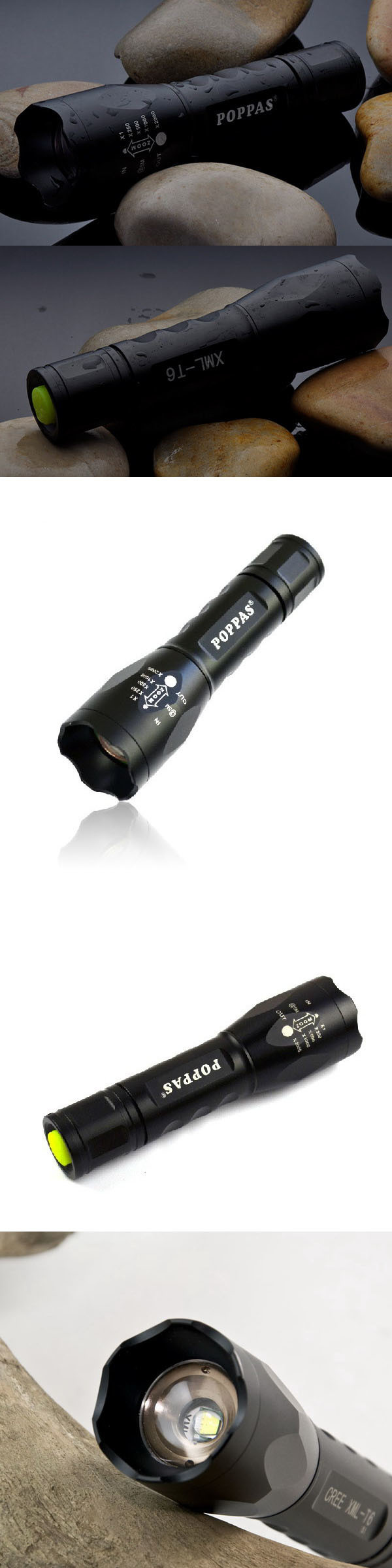 Mini Telescopic Zoomable Aluminum LED Flashlight