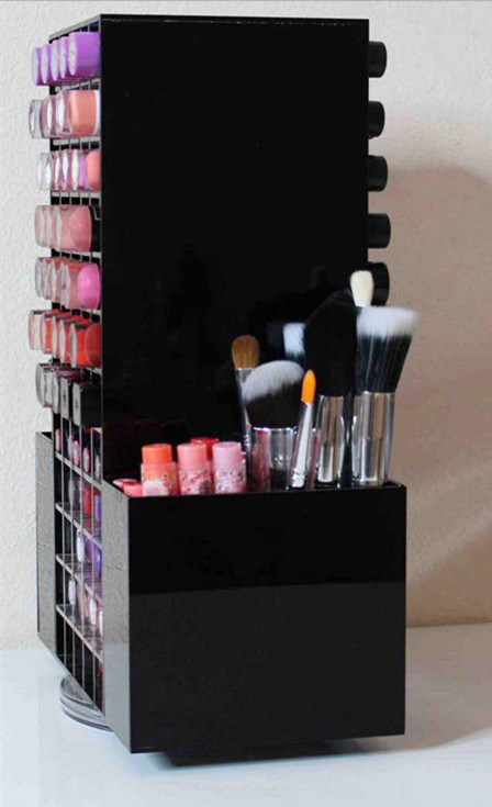 Rotating Acrylic Lipstick Makeup Organizer, Acrylic Lipstick Display Cabinet