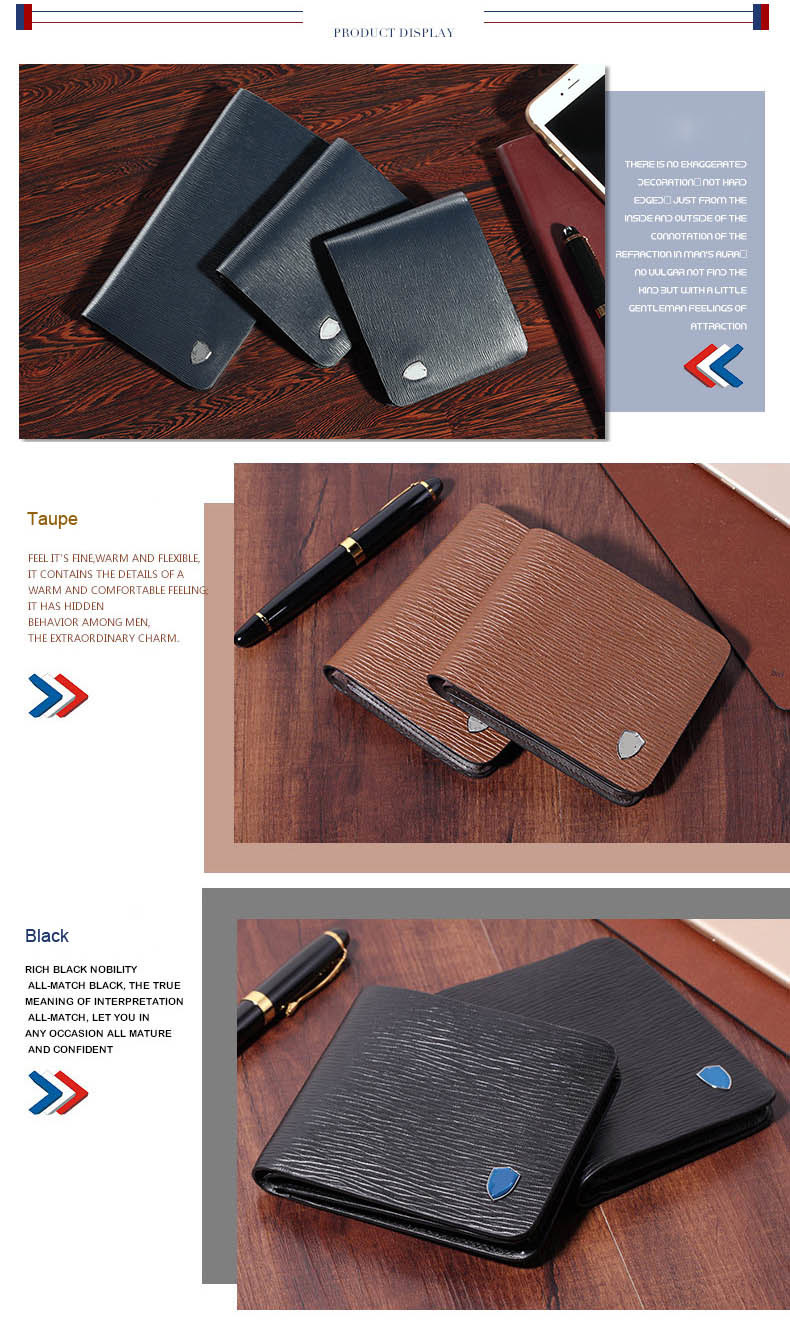 Handmade Embossed Genuine Leather Purse Mens Card Wallets