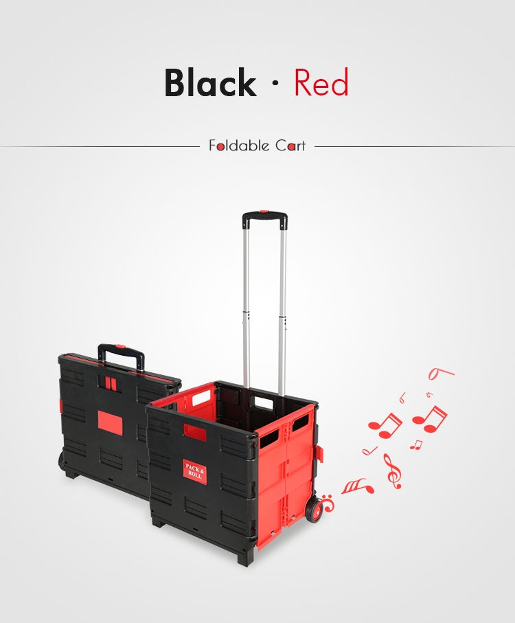 35kgs Foldable Rolling Shopping Use Plastic Trolley Boxes