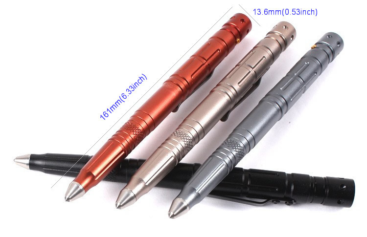 4 in 1 Laix Self Defense Tactical Pen EDC Tool Tungsten Steel Glass Breaker / Knife Blade LED Flashlight Hammer Pen