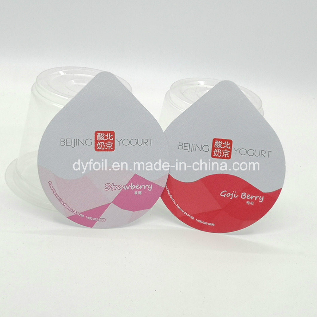 Printed Aluminum Foil Lid Heat Seal Yoghurt Plastic Cup