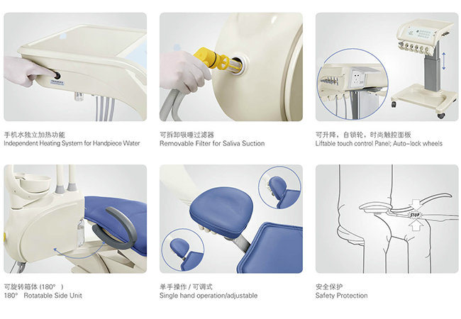 China Factory Right &Left Handed Dental Chair with 3 Memories