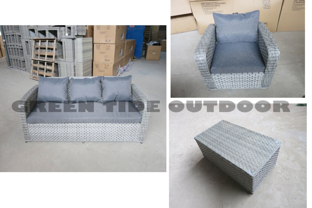 Woven Rattan Sofa Set 4PC Outdoor Leisure Wicker Sectional Furniture