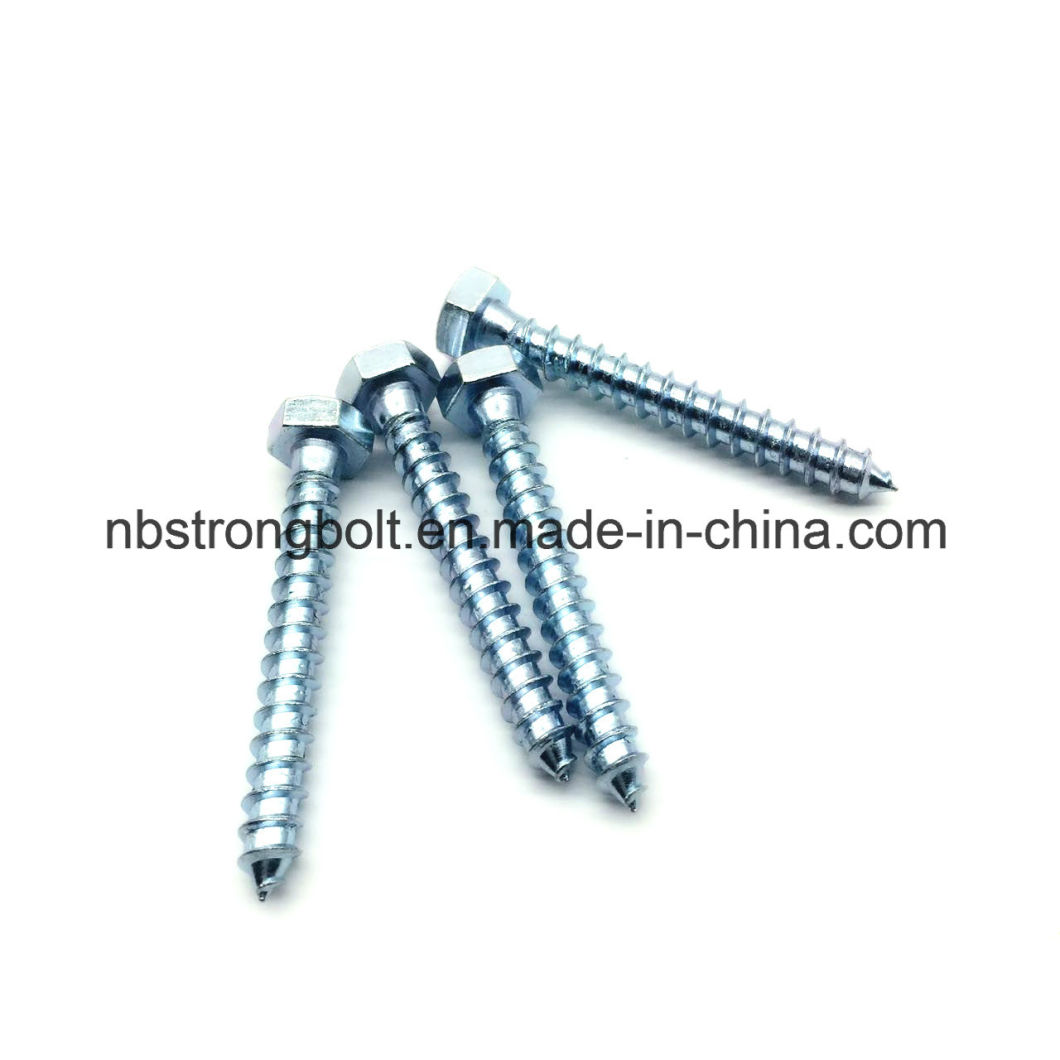 DIN571 Hex Head Lag Screws Hex Wood Screws M6X50 with Zinc Palted