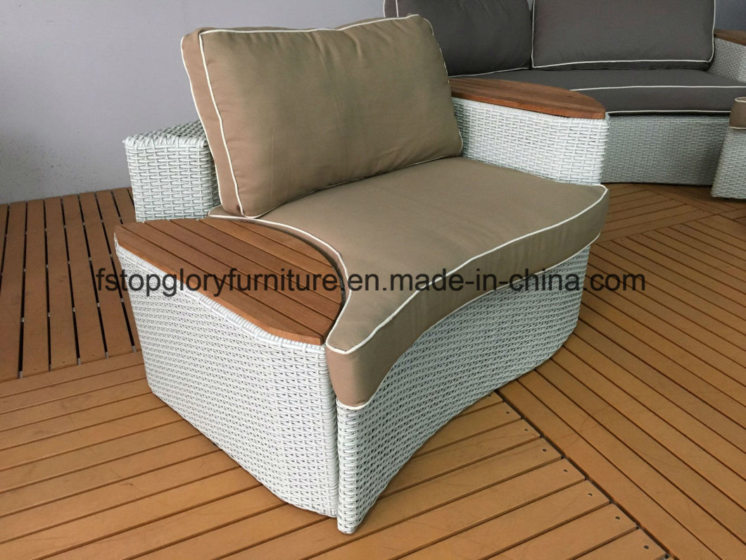 Outdoor Patio Furniture Rattan and Plastic-Wood Garden Sofa Sets (TG-8131)