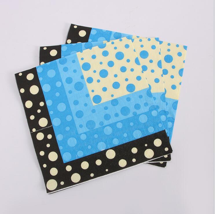 20PCS Polka DOT Paper Napkins Environmental Wood Napkins Birthday Party Dinner