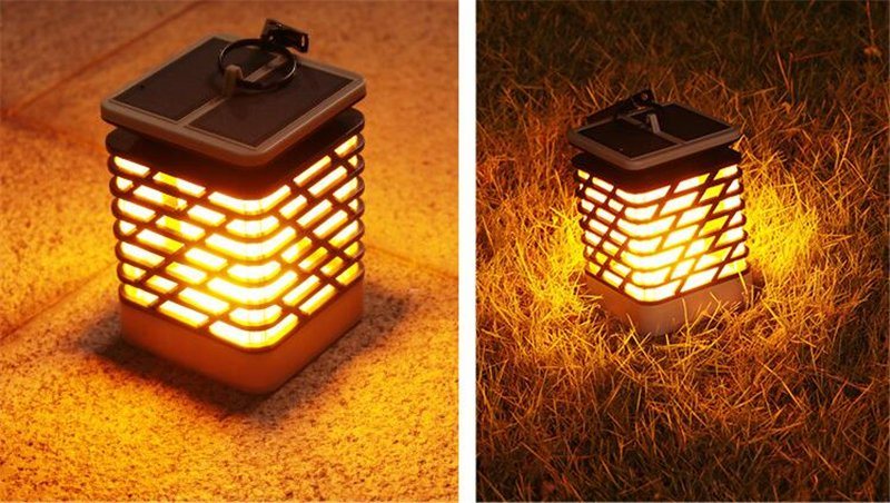 Solar Powered Outdoor Gardenn Decking Flickering Candle Holder Lantern Light Lamp