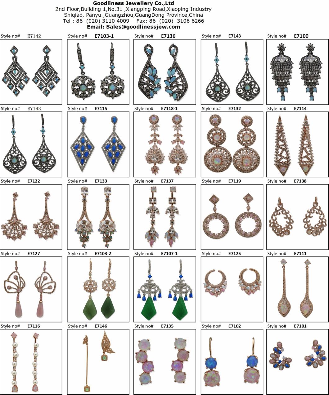 New Design 925 Silver Sterling Fashion Jewelry Opal Stone Earring Jewelry