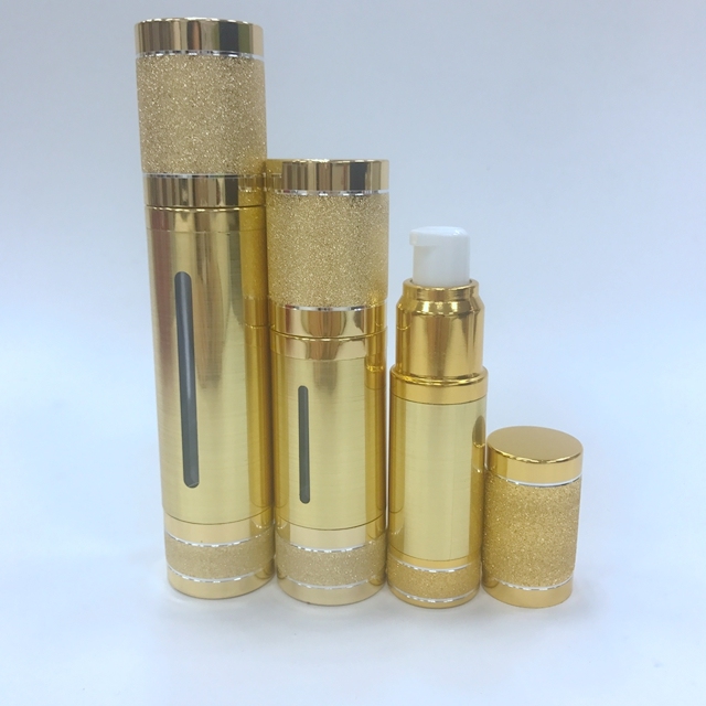 Gold Aluminum Airless Spray Bottle Cosmetic Bottle Supplier 15ml30ml50ml