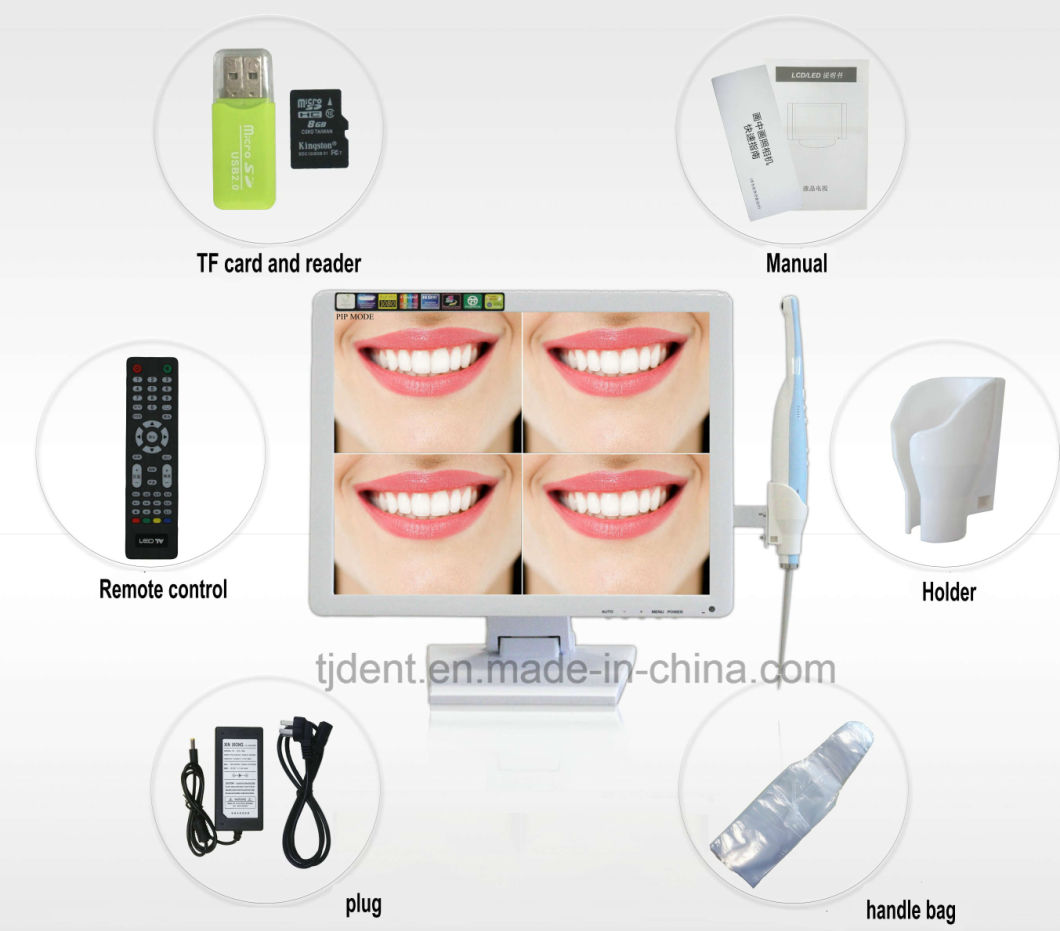 High Quality Dental Intraoral Camera with Monitor WiFi Colorful 2.0 Megapixels (TJ02)