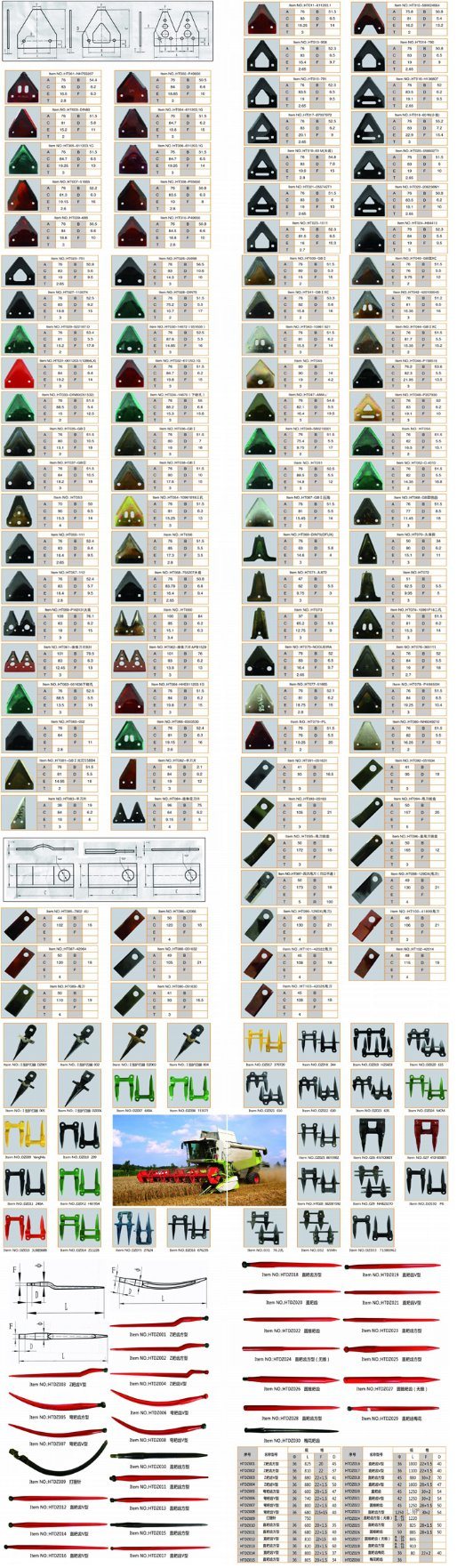 Agricultural Machine Combined Harvester Parts Harvester Blades