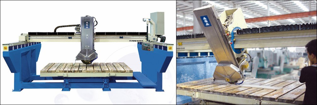 Automatic Monoblock Stone Bridge Saw with Blade Tilting 45 Angle Cut for Countertops (XZQQ625A)
