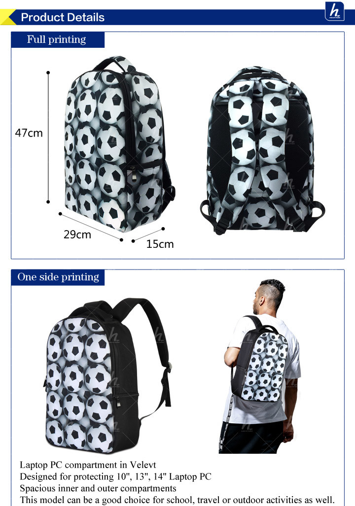 Cute Shark Printed Backpack Animal Computer Bag with Hidden Compartment