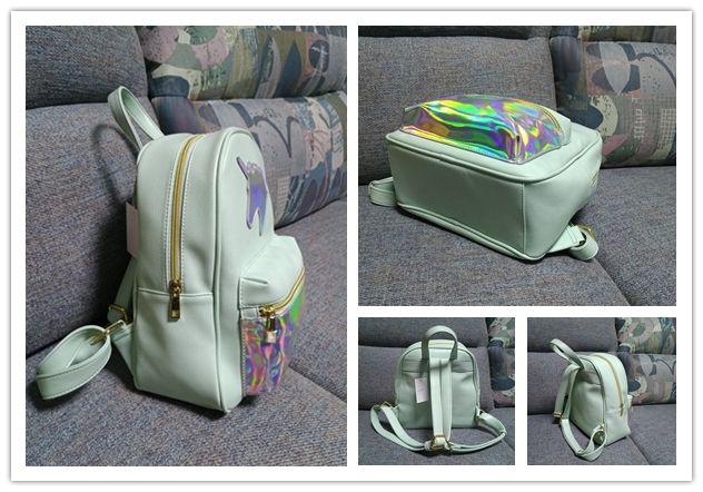 Shallow Green Color No. 10128 Fashion Lovely Style Ladies Half PU Backpack