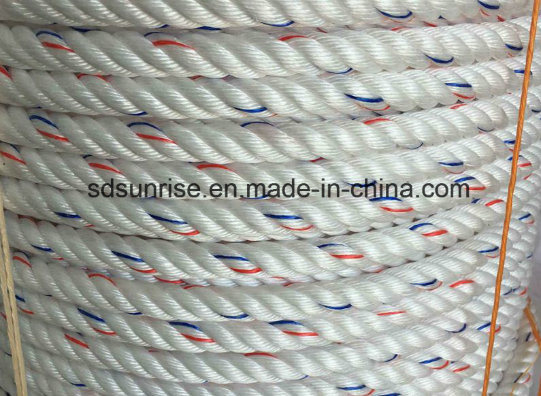 3 or 4 Strand PP Danline Rope White with Red/White with Blue & Red