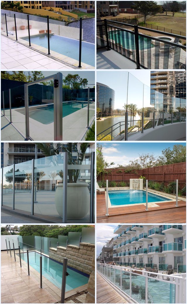 Aluminium Frameless Glass Railing Pool Fence