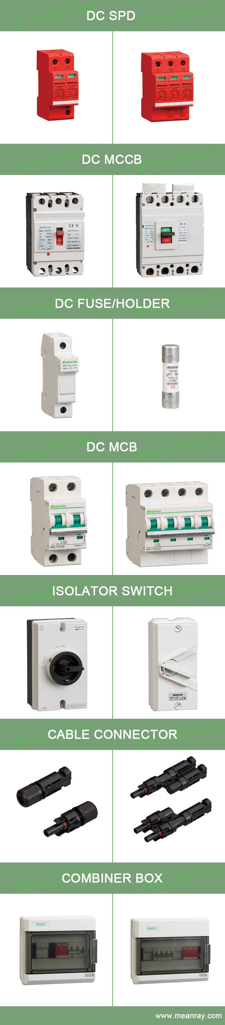 Solar System DC500V 2 Pole 20ka-40ka DC Surge Protection Device