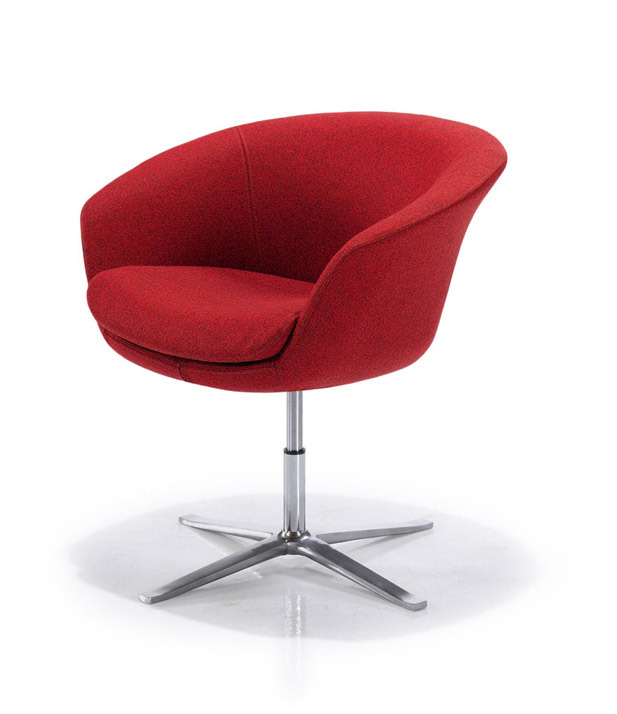 Leisure Fabric Chair in Living Room and Office Modern Leather Lounge Chrome Metal Base