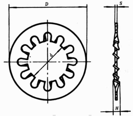 Zinc Plated DIN6797j Internal Teeth Washer Ss Spring Lock Washer