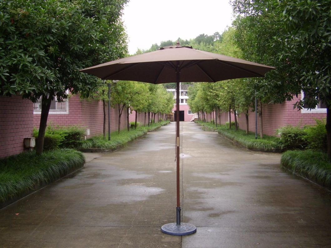 Sun Shade Wood Pole Outdoor Beach Garden Parasol