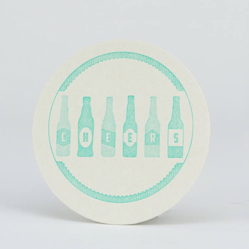 Premium Party Supplies Barware Beer Bottle Paper Coasters Reusable Letterpress Coaster