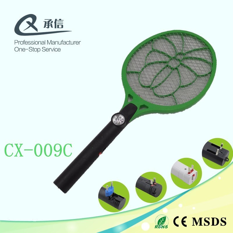 Hot Seller Big Net Electric Insect & Fly Control Swatter, Pest Mosquito Zapper Racket with LED