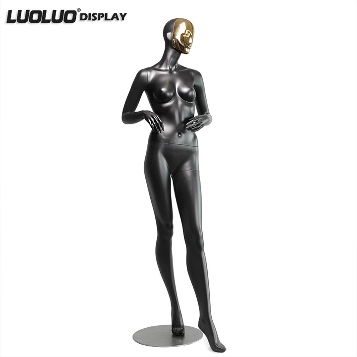 Matt Black Face Plating Full Body Female Mannequin Display Models