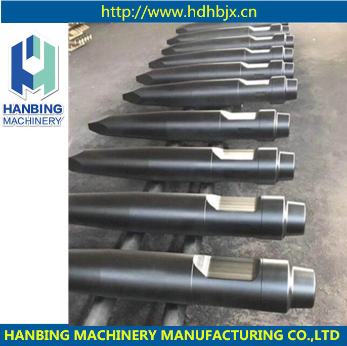 Cincel hidráulico martillo rompe rocas / cónico / pirámide / herramientas contundentes
