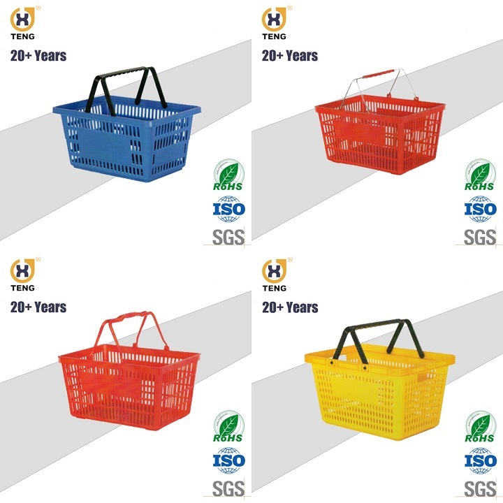 28L Single Handle Metal Shopping Basket for Supermarket or Store