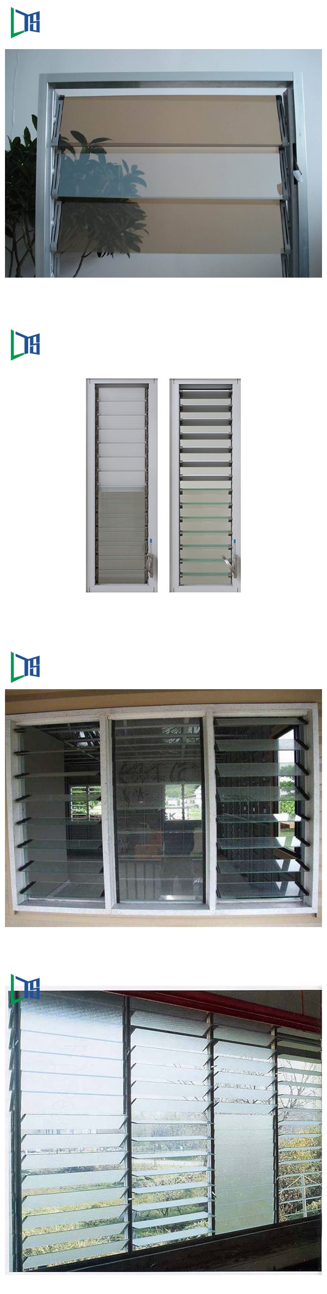 Aluminium Profile Waterproof Jalousie Window Glass Louver Frame Shutter Prices