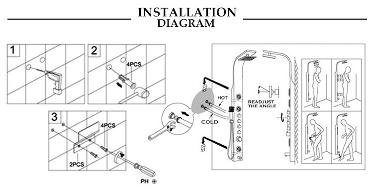 Bathroom Cold and Hot Outdoor Shower Faucet Set