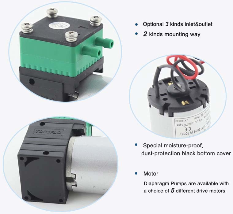 6V 12V 24V DC Diaphragm Ordor Monitor Pump Air Suction Pump