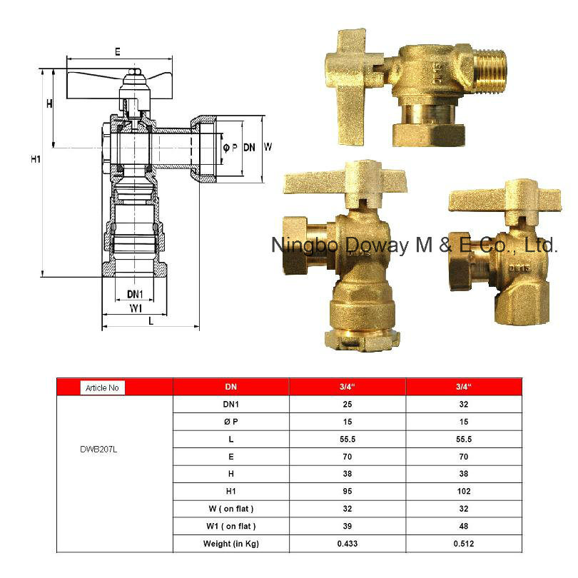 Dzr Brass Straight Type Lockable Ball Valve