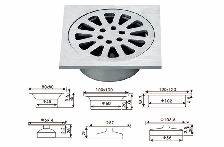 China High Quality Stainless Steel Floor Drainer in Bathroom Accessories