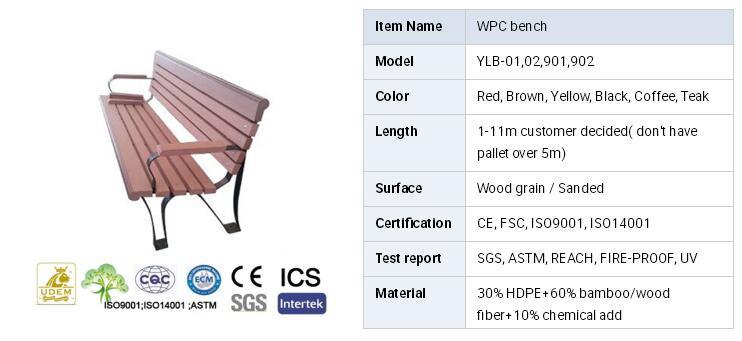 Wood Plastic Composite WPC Outdoor Products, Garden Slats Bench