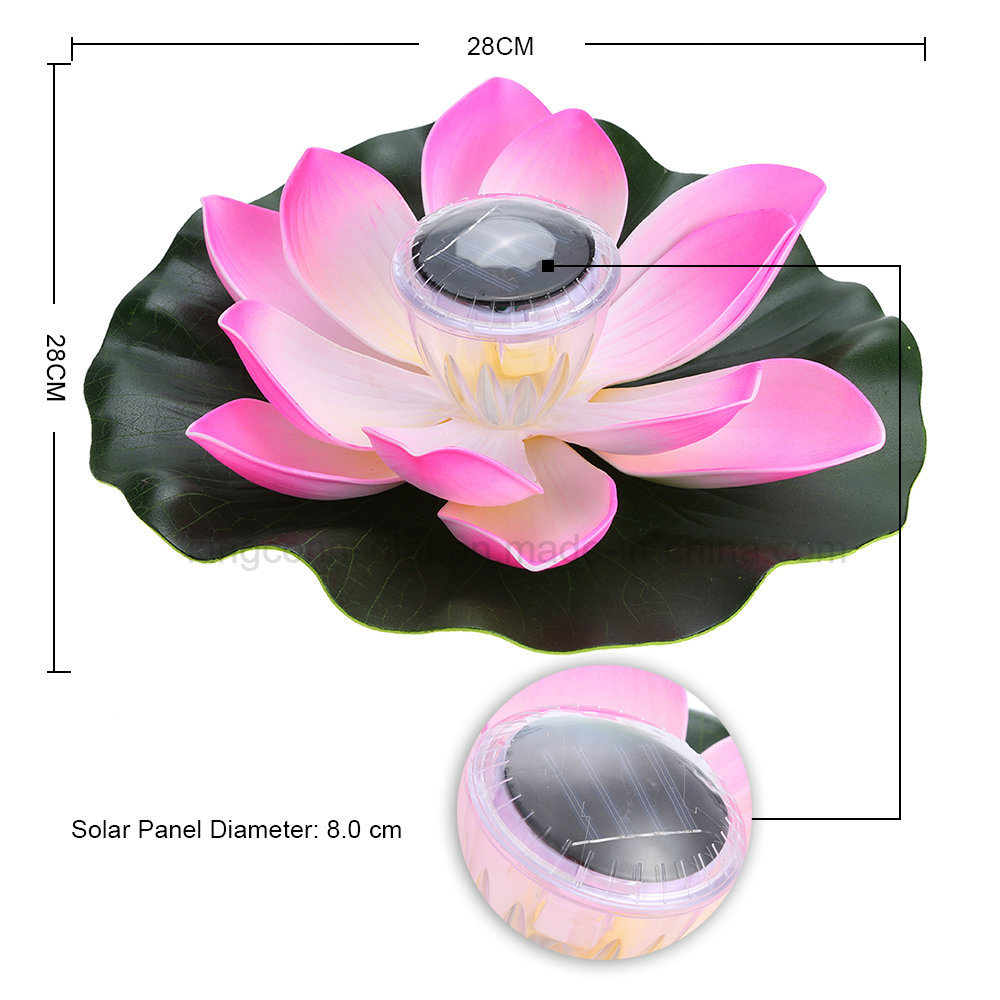 Garden Pool Floating Lotus Solar Light Night Flower Lamp for Pond Fountain Decoration Solar Lamps