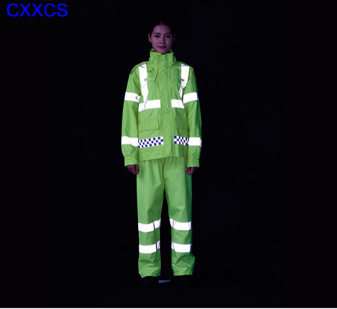 Police Reflective Raincoat