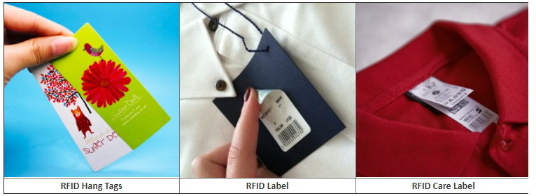 Long Read range MonzaR6-P UHF woven RFID garment Apparel labels