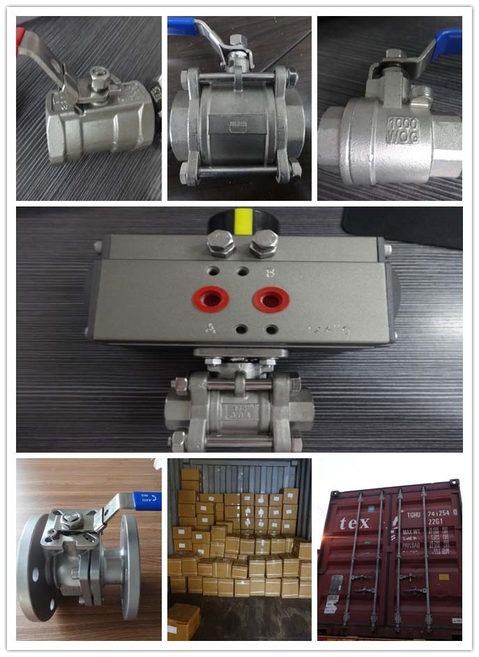 Thread Three Way Ball Valve with Pneumatic Actuator and Accesories
