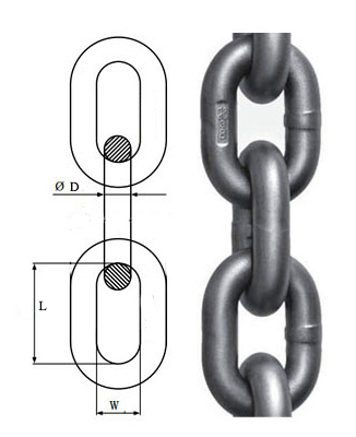 Carburization G80 Steel Lifting Anchor Chain for Marine