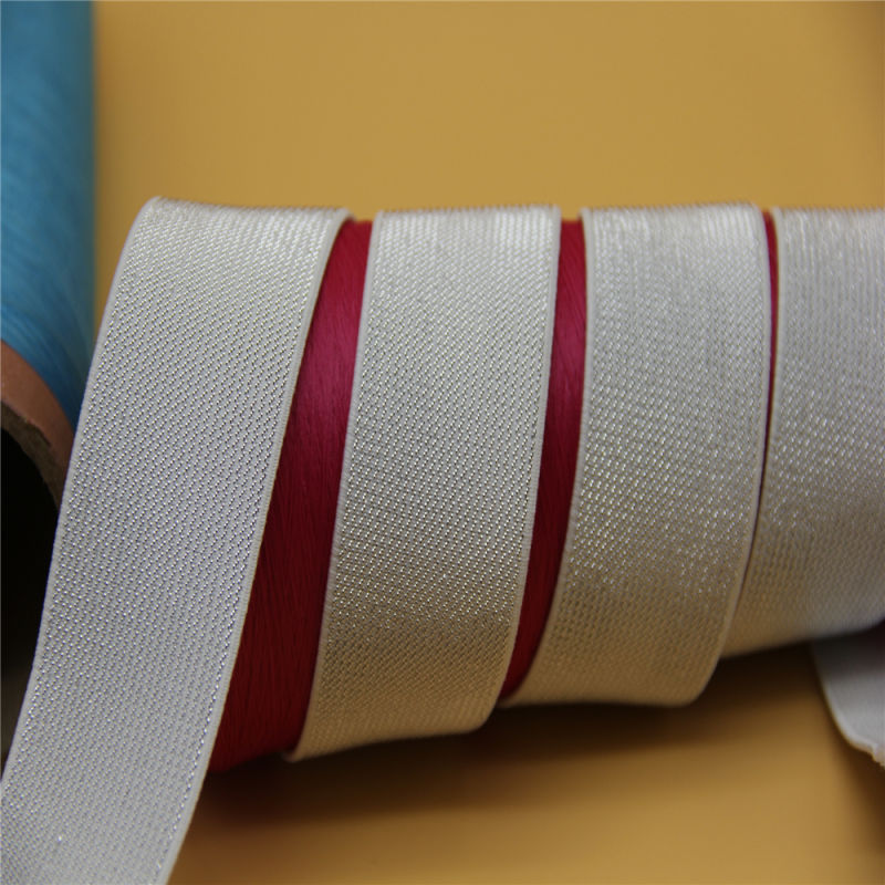 Silver Metallic Yarn Elastic Tape