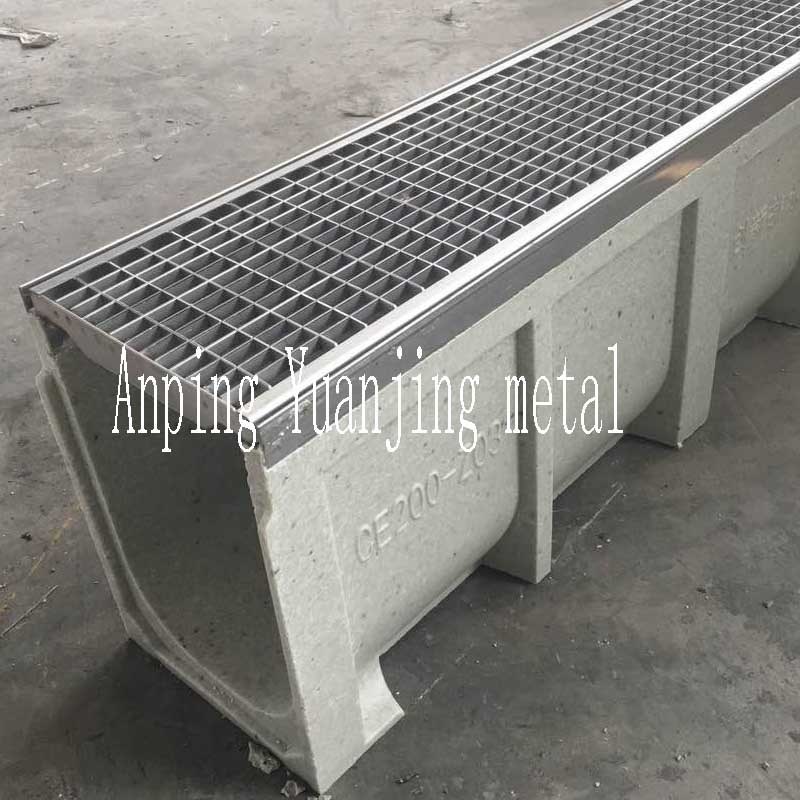 Stainless Steel Grating Cover Polymer Resin Concrete Drainage Trench Floor Drainer