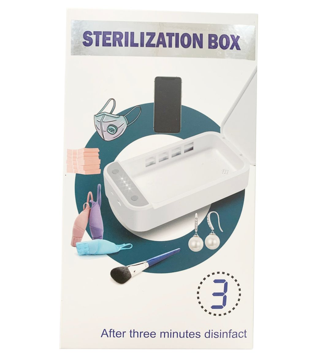 Máscara facial para relógio desinfetante desinfetante portátil com luz ultravioleta caixa esterilizadora de telefone celular
